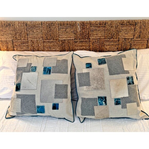 2 Auskin Cowhide Cotton Wool Pillow Covers 20